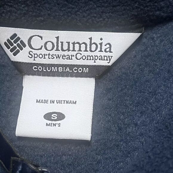 Columbia Men’s Size Small Navy Blue Fleece Full Zip Cathedral Vest - Picture 5 of 6